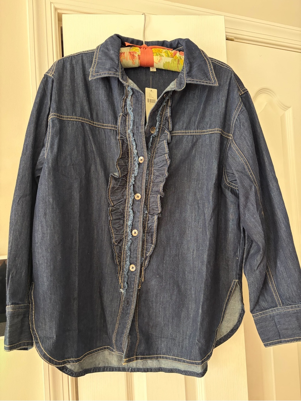 Anthropologie Dark Denim Jean Blouse